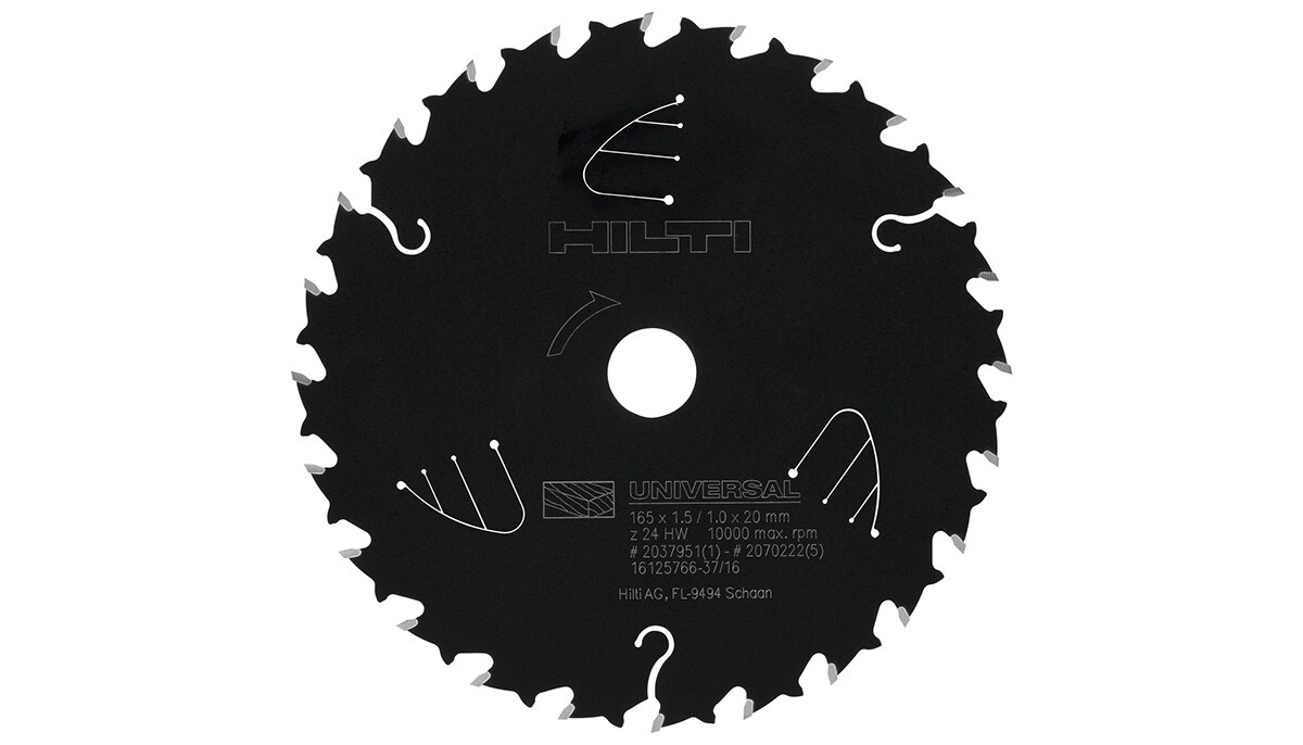 Up to 60% work per charge with SCB WU circular saw blades for wood