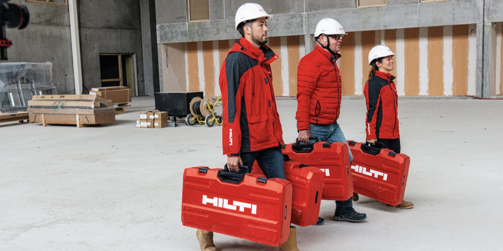 Hilti account managers with tools