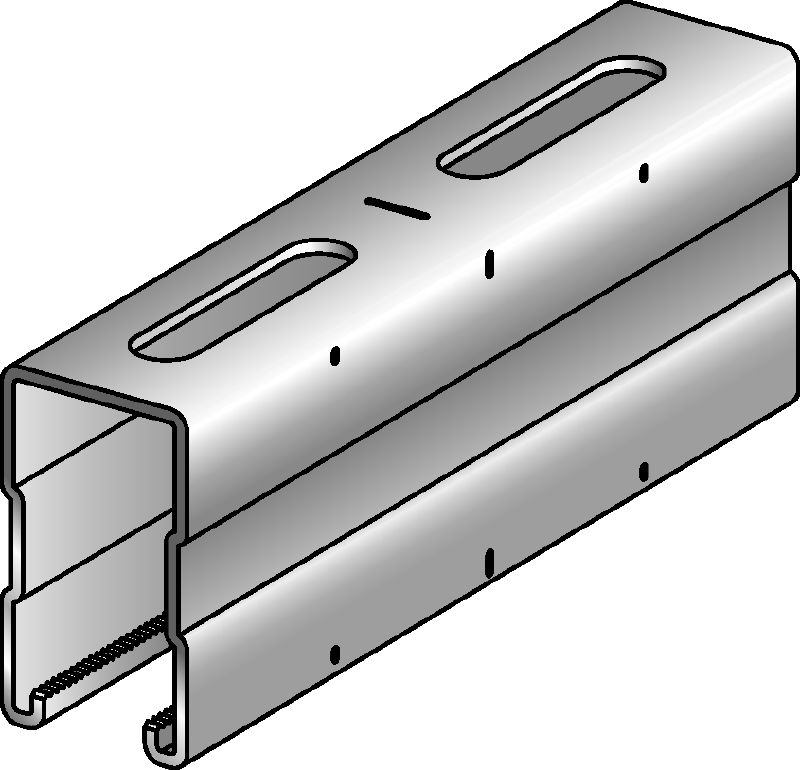 MQ-72 Galvanised 72 mm high MQ strut channel for medium/heavy-duty applications