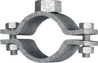 MFP-L-F Light fixed point pipe clamp hot-dip galvanised (HDG) fixed point pipe clamp for maximum performance in light-duty applications