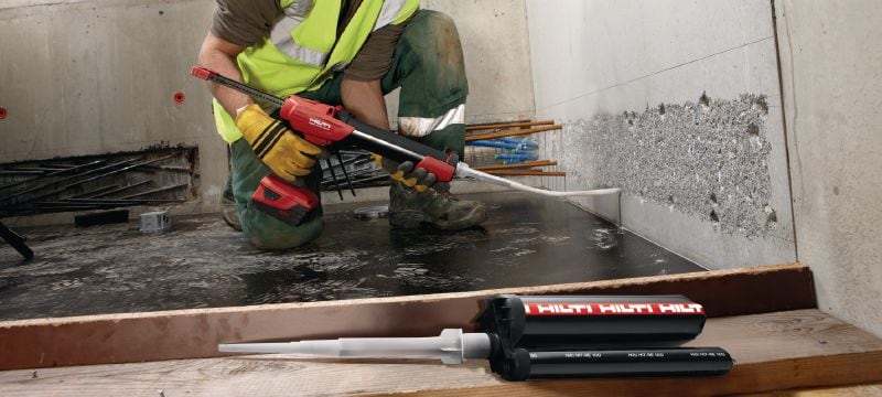 HIT-RE 100 Epoxy anchor High-performance injectable epoxy mortar with everyday approvals for anchoring and rebar connections in concrete Applications 1
