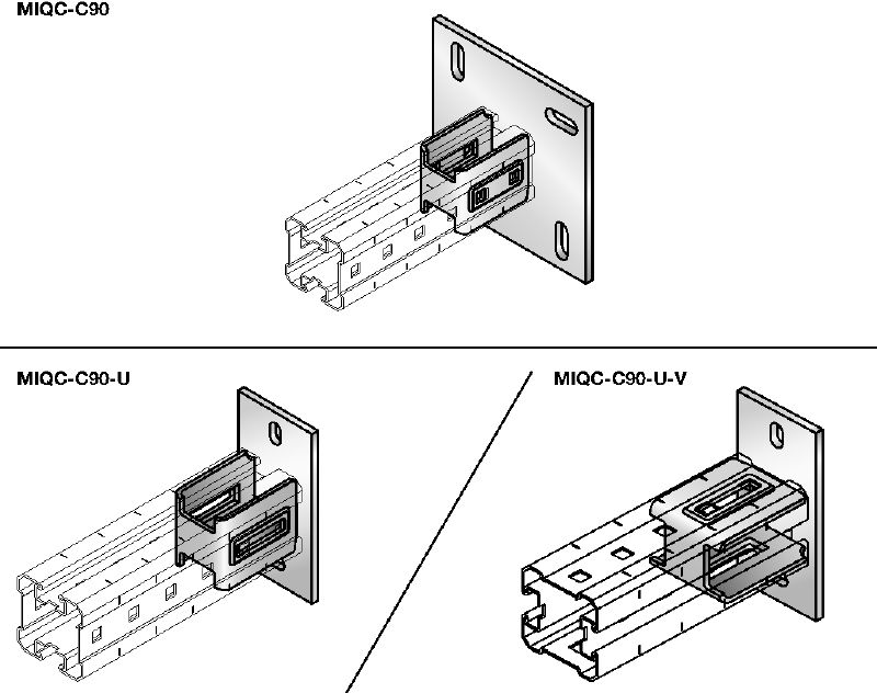 MIQC-C Hot-dip galvanised (HDG) baseplate for fastening MIQ girders to concrete for heavy-duty applications