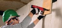 Go to slide 6 of 9: X-C P8 Masonry nails Single nail for fastening to concrete using powder-actuated tools Applications 1