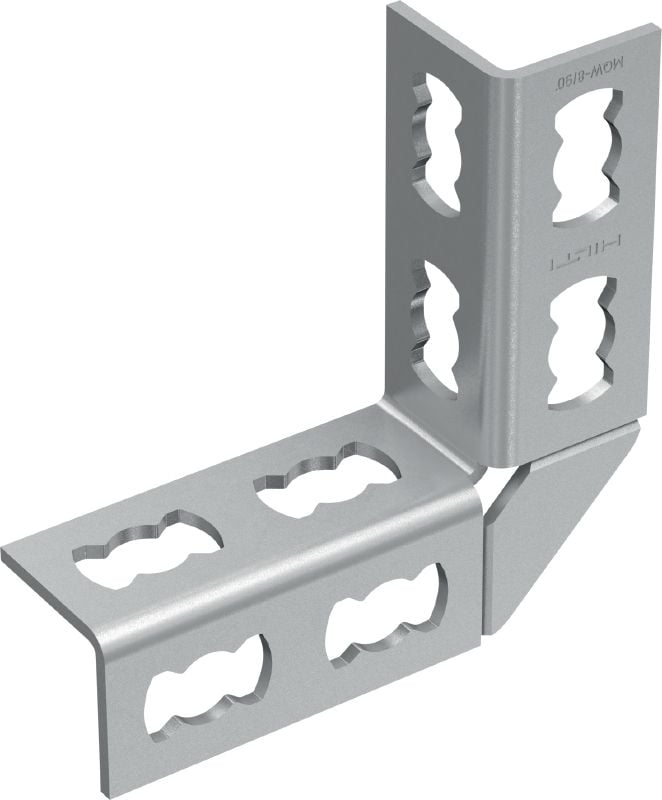 MQW-8/90 Angle bracket Galvanised 90-degree angle for connecting multiple MQ strut channels