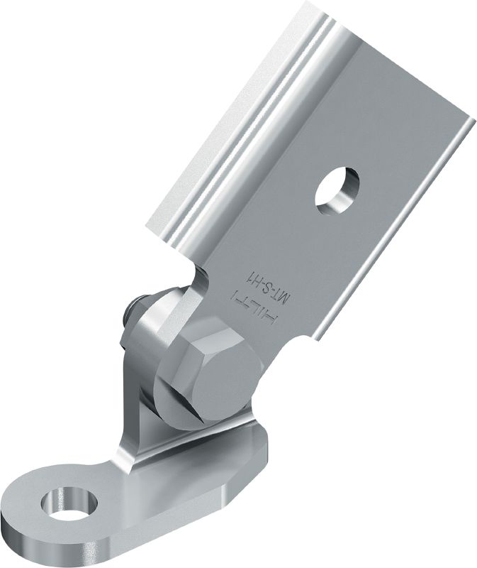 MT-S-H1 Seismic brace base One-hole hinged connector for assembling seismic bracing of MT strut channel framing