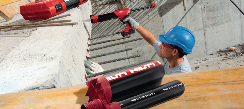 HIT-RE 500 V3 Epoxy anchor Ultimate-performance injectable epoxy mortar with approvals for rebar connections and heavy-duty anchoring Applications 1