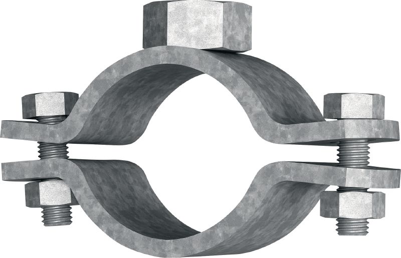 MFP-L-F Light fixed point pipe clamp hot-dip galvanised (HDG) fixed point pipe clamp for maximum performance in light-duty applications