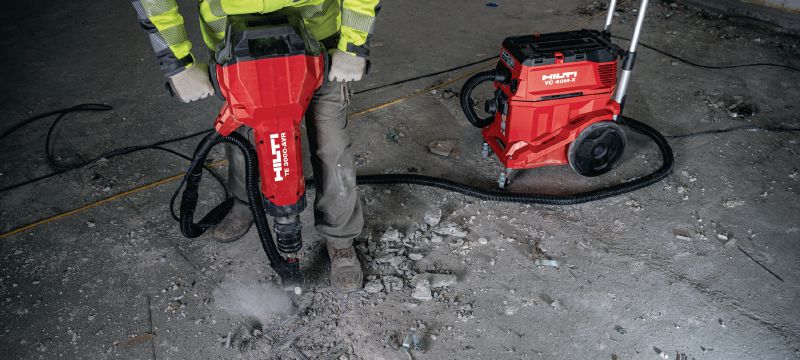 TE 3000-AVR Heavy-duty electric jackhammer Exceptionally powerful breaker for heavy-duty concrete demolition, asphalt cutting, earthwork and driving ground rods Applications 1