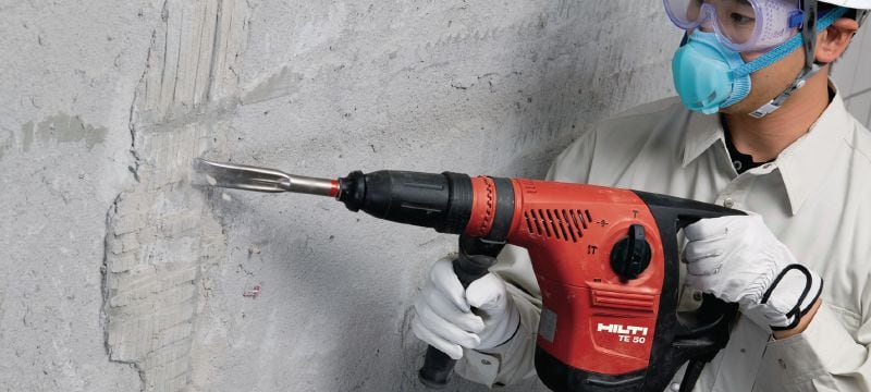 TE-H17 FM Flat chisels Ultra-robust Hex 17 flat chisel bits for chipping/channelling into concrete and masonry Applications 1