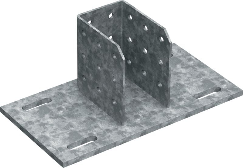 Image 1 of 1: MT-B-GXL S3 OC Light-duty baseplate Base connector for fixation of MT-90 and MT-100 girder structures to steel, for outdoor use with low pollution