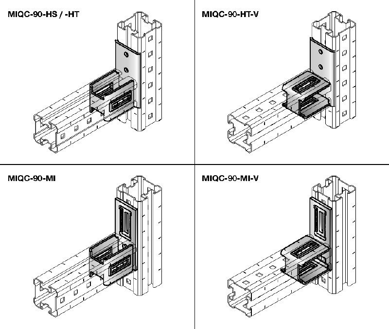 MIQC-H cross connector hot-dip galvanised (HDG) heavy-duty connectors to connect two MIQ girders